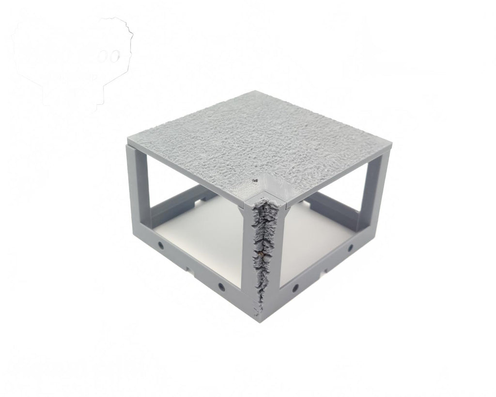 Samurai Castle Walls Inner Corner 28mm 3D printed terrain 3DAlienworld