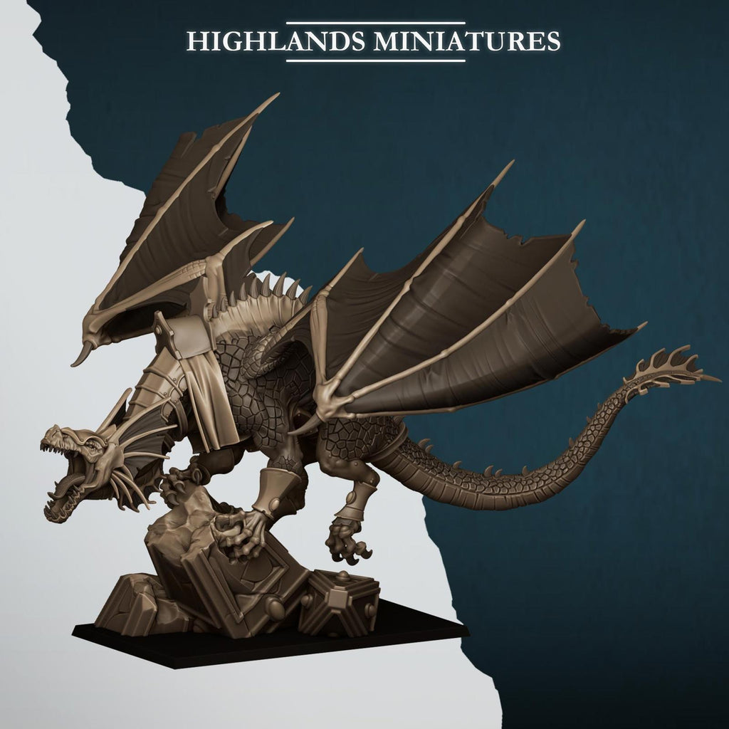 Aegean Elf Great Mage on Dragon - Highlands Miniatures