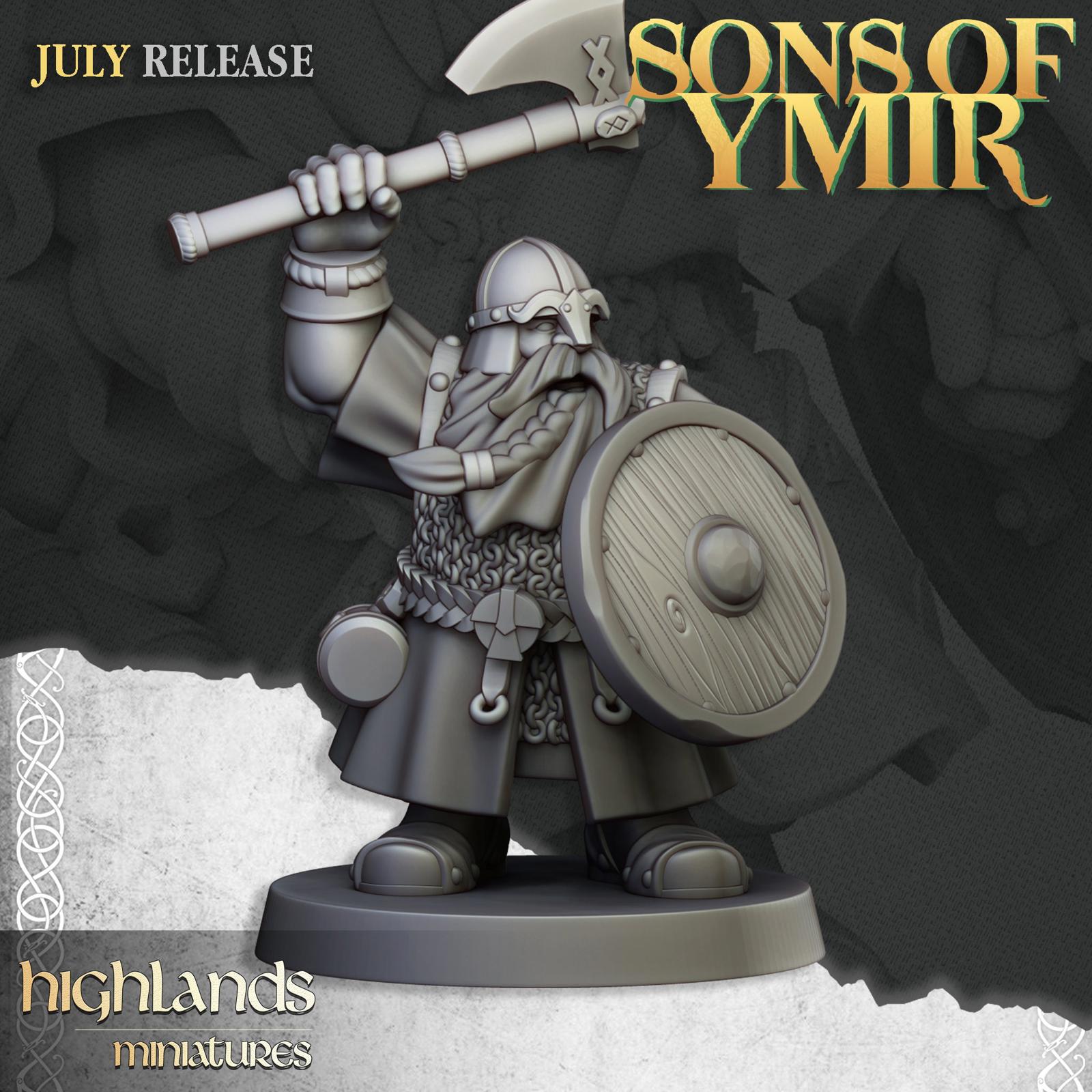 Dwarf Warriors with Shields - Highlands Miniatures