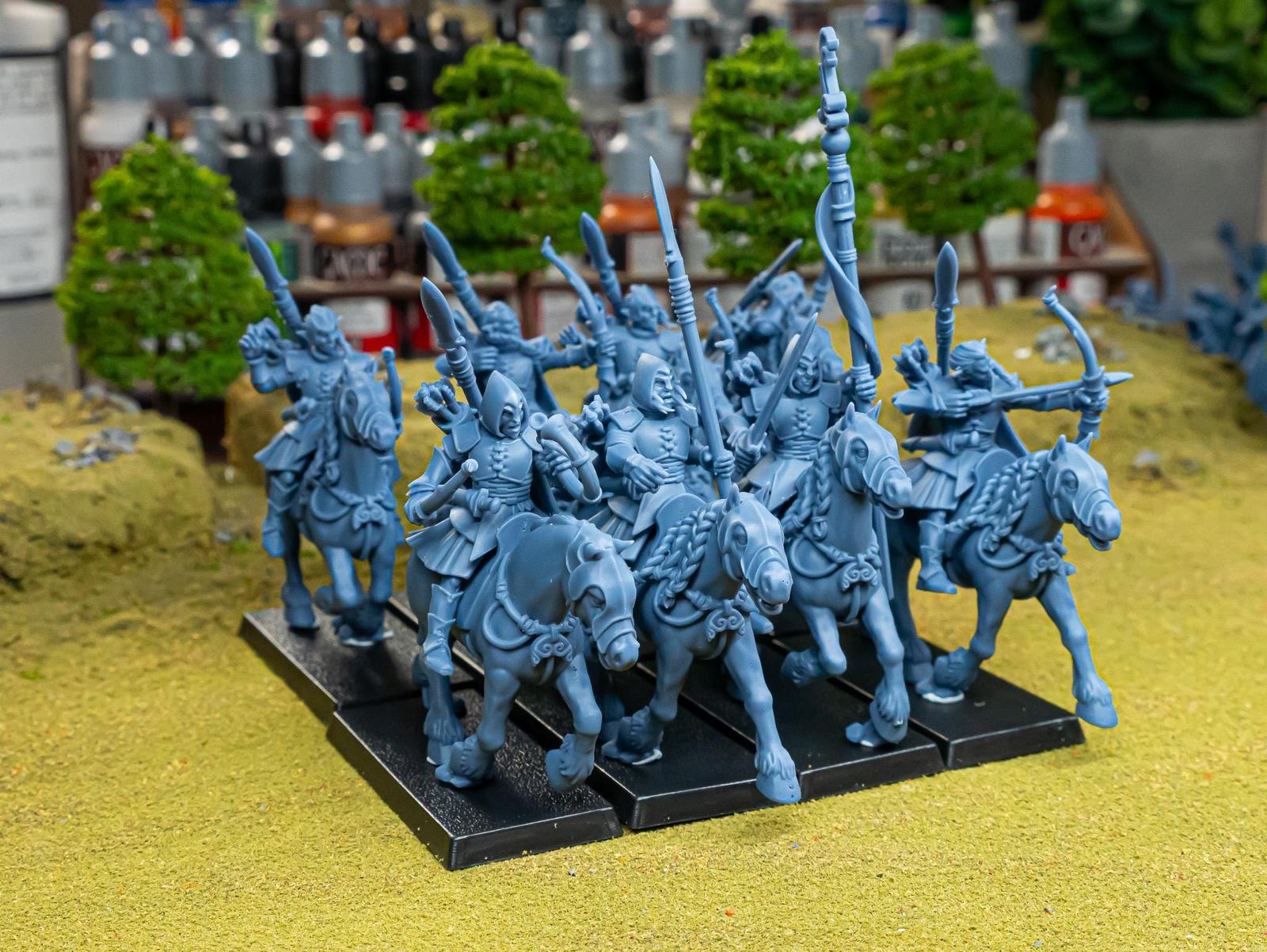 Mounted Feral Archers, Feral Elves - Highlands Miniatures