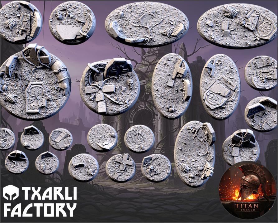 Txarli Factory, Graveyard Bases 25mm/32mm/40mm/50mm/60mm and more / Wargaming / Trench Crusade