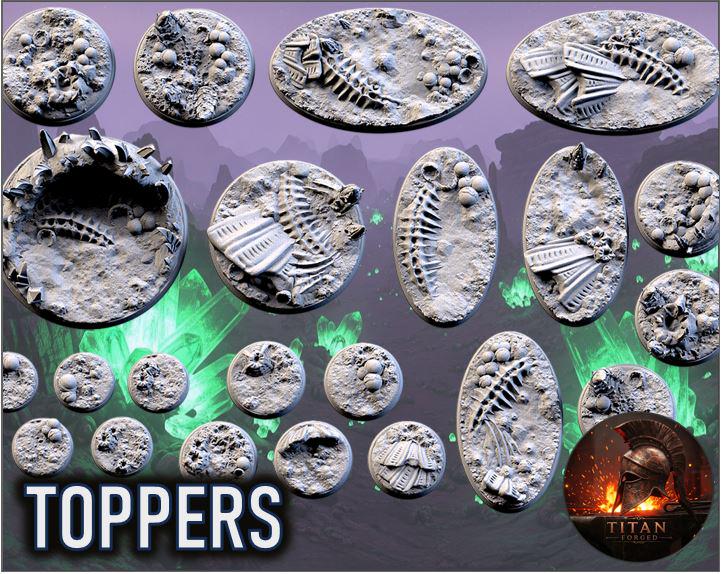Txarli Factory TOPPERS Alien Glass Bases 25mm/32mm/40mm/50mm/60mm and more / Wargaming