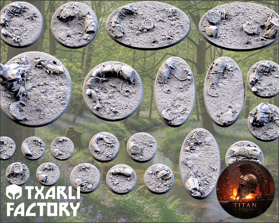 Txarli Factory Forest Bases 25mm/32mm/40mm/50mm/60mm and more / Wargaming