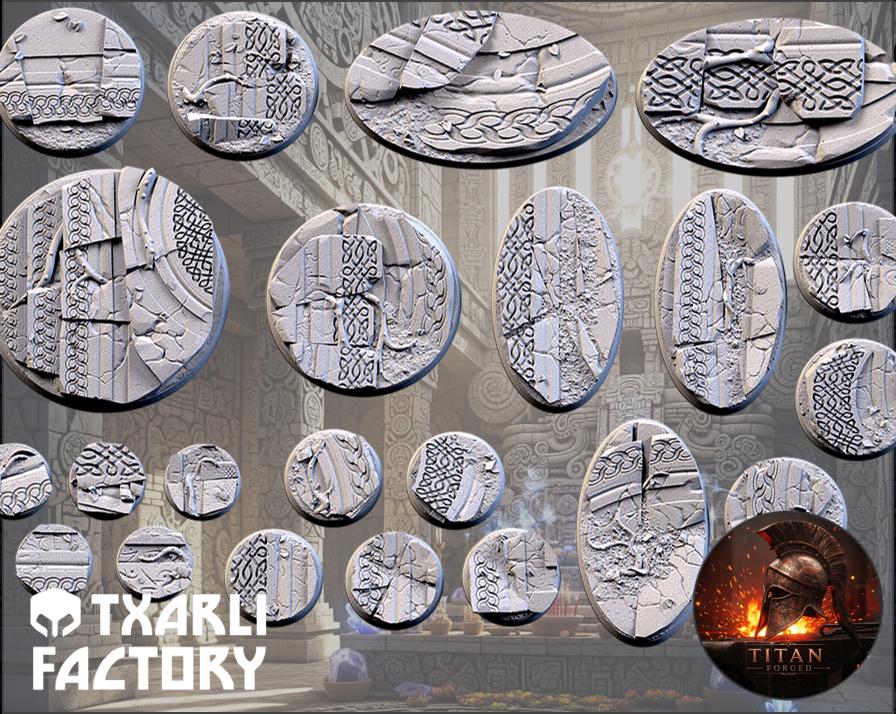 Txarli Factory, Ancestral Ruins Bases 25mm/32mm/40mm/50mm/60mm and more / Wargaming