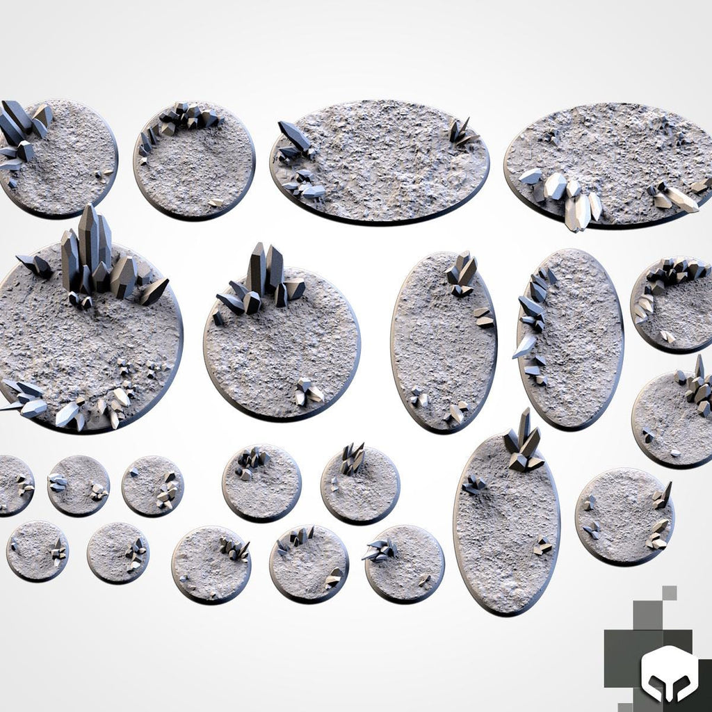Txarli Factory Alien Glass Bases 25mm/32mm/40mm/50mm/60mm and more / Wargaming
