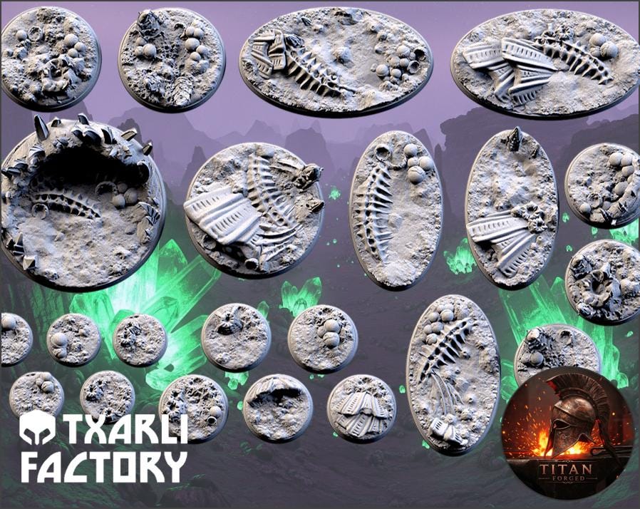 Txarli Factory Alien Glass Bases 25mm/32mm/40mm/50mm/60mm and more / Wargaming